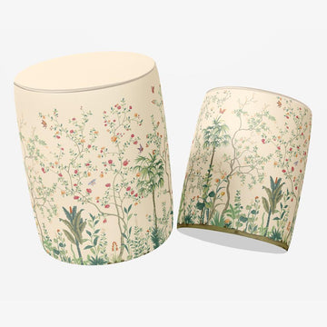 Colorful Flower Design Ottoman Poufs