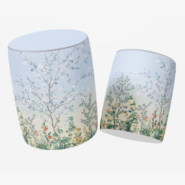 Colorful Flower Detailed Ottoman Poufs