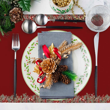 Christmas Red Bell Detailed Fabric Placemats