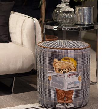 Newspaper Reading Teddy Ottoman Poufs