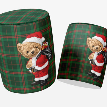 Christmas Ottoman Poufs with Santa Teddy Design