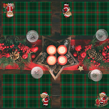 Christmas Santa Teddy Fabric Placemats